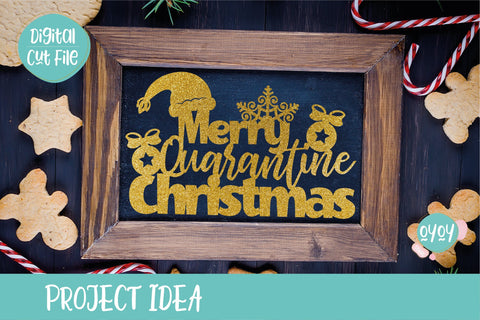 Merry Quarantine Christmas Cake Topper SVG | Christmas 2020 svg SVG OyoyStudioDigitals 