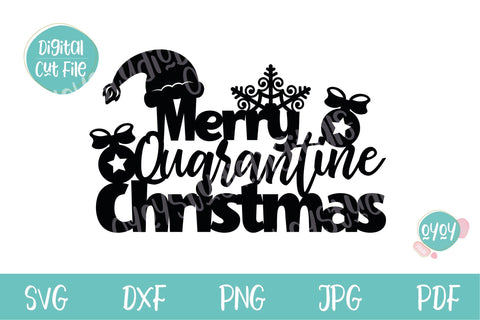 Merry Quarantine Christmas Cake Topper SVG | Christmas 2020 svg SVG OyoyStudioDigitals 