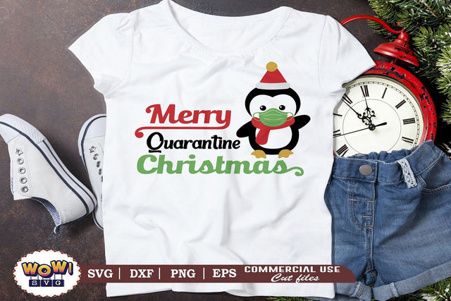 Merry Quarantine Christmas, Covid Christmas 2020 svg, Dxf SVG Wowsvgstudio 