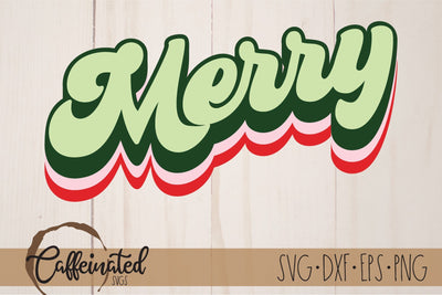 Merry Retro SVG, Multi Color SVG Caffeinated SVGs 