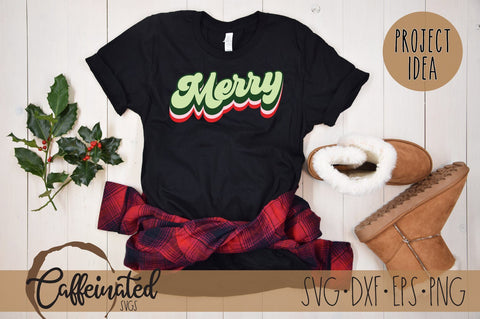 Merry Retro SVG, Multi Color SVG Caffeinated SVGs 