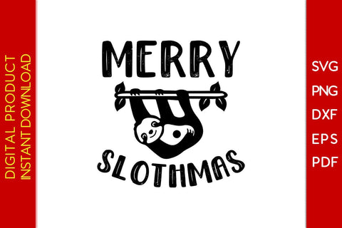 Merry Slothmas Design SVG PNG EPS Cut File SVG Creativedesigntee 