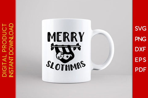 Merry Slothmas Design SVG PNG EPS Cut File SVG Creativedesigntee 