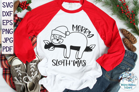 Merry Slothmas SVG SVG Wispy Willow Designs 