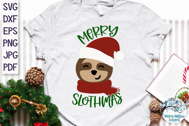 Merry Slothmas SVG SVG Wispy Willow Designs 