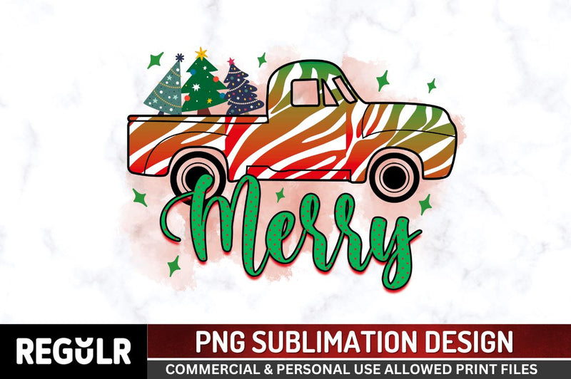 Merry Sublimation PNG, Sublimation Christmas Design Sublimation Regulrcrative 