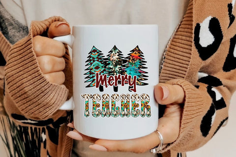 Merry Teacher Christmas Sublimation Sublimation Jagonath Roy 