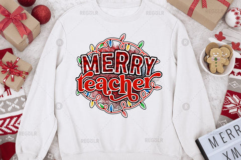 Merry teacher Sublimation Design Sublimation Regulrcrative 