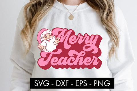 Merry Teacher SVG Cut File PNG SVG Freeling Design House 