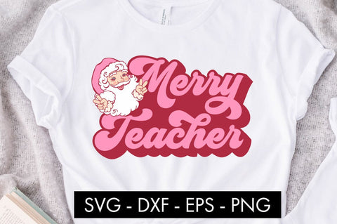 Merry Teacher SVG Cut File PNG SVG Freeling Design House 