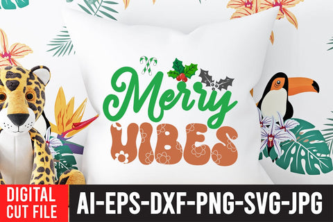 Merry Vibes SVG Cut File SVG BlackCatsMedia 