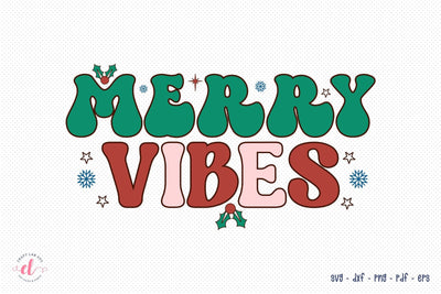 Merry Vibes SVG | Retro Christmas SVG SVG CraftLabSVG 