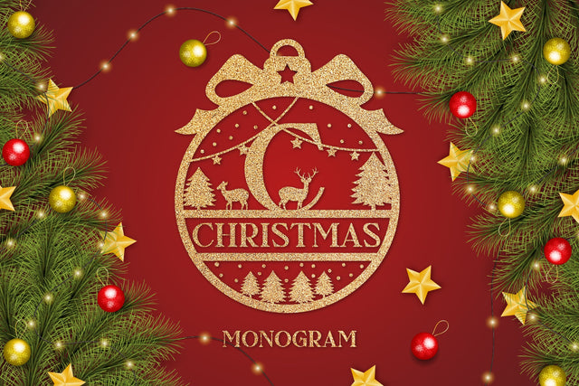 Merry Xmas Monogram Fonts SVG Fox7 By Rattana 