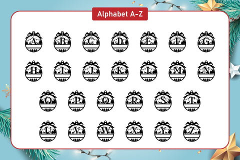 Merry Xmas Monogram Fonts SVG Fox7 By Rattana 