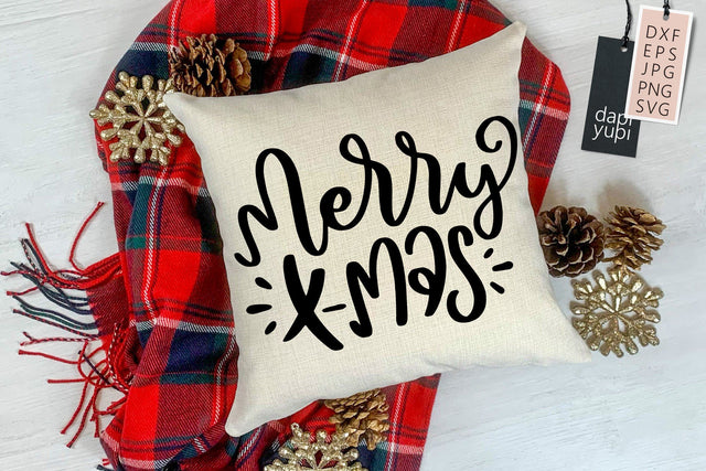 Merry Xmas SVG Christmas Lettering Quote SVG dapiyupi store 