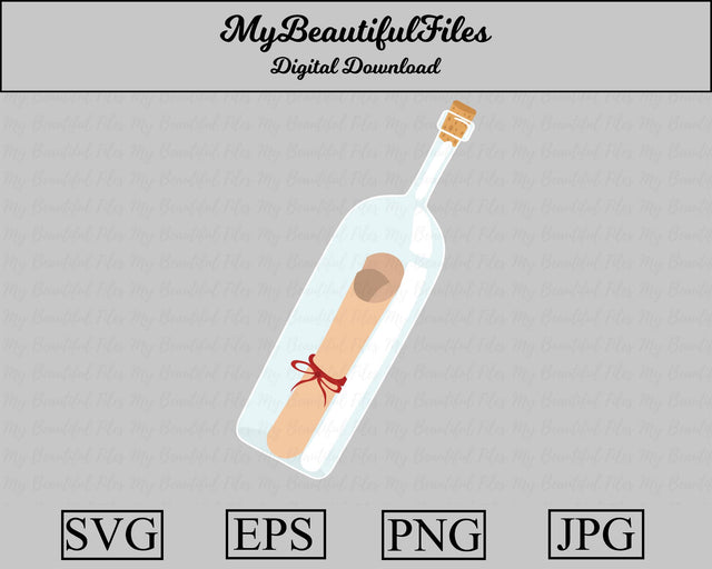 message in bottle SVG MyBeautifulFiles 