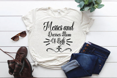 Messes and Dresses Mom Of Both SVG thesvgfactory 