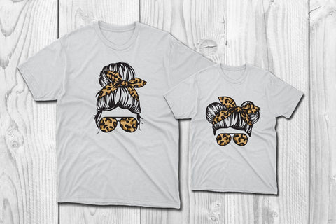 Messy Bun Bandana, Mom and kid Bandana svg SVG dadan_pm 