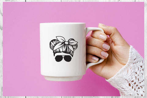 Messy Bun Bandana, Mom and kid Bandana svg SVG dadan_pm 