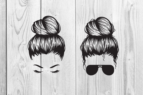 Messy Bun Bandana Mom Life svg Clip Art Graphic SVG dadan_pm 