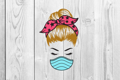 Messy Bun Bandana Mom Life svg Clip Art Graphic SVG dadan_pm 