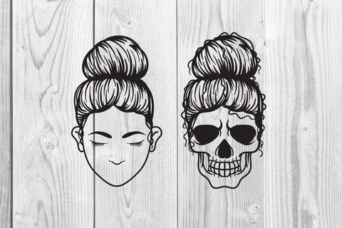 Messy bun bandana mom life svg SVG dadan_pm 