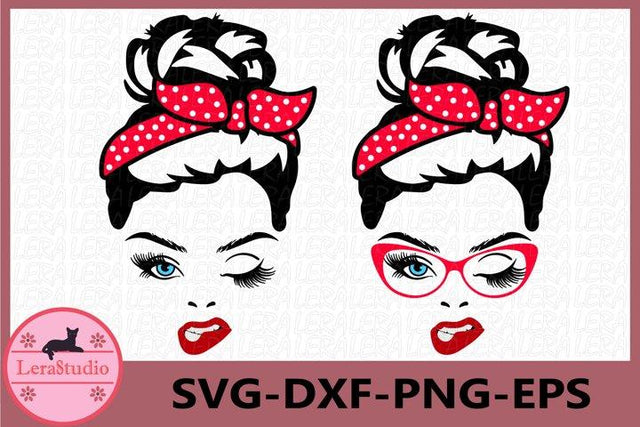 Messy Bun bandana svg SVG Lerastudio 