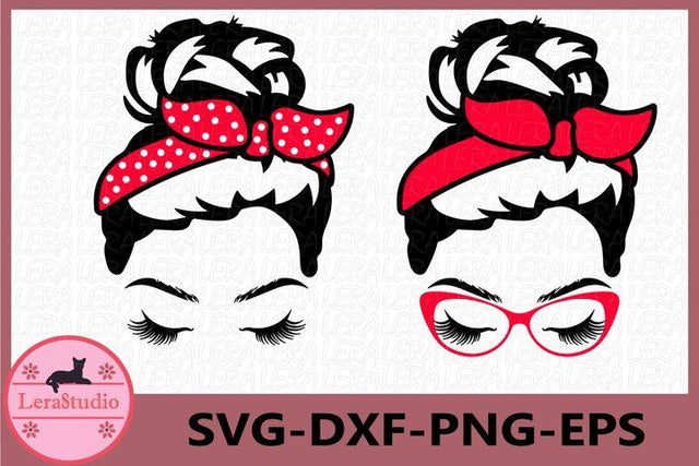Messy Bun bandana svg SVG Lerastudio 