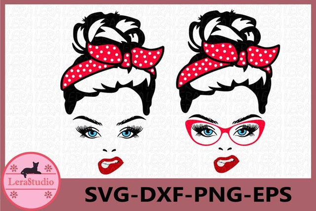 Messy Bun bandana svg SVG Lerastudio 