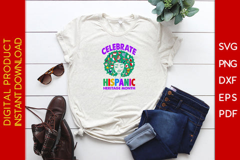 Messy Bun Celebrate Hispanic Heritage Month All Countries Flags SVG PNG EPS Cut File SVG Creativedesigntee 