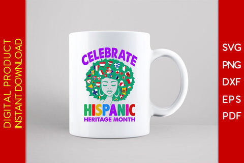 Messy Bun Celebrate Hispanic Heritage Month All Countries Flags SVG PNG EPS Cut File SVG Creativedesigntee 