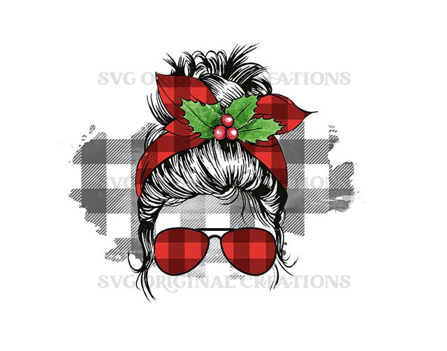Messy bun christmas sublimation, Christmas Sublimation Sublimation SVGoriginalcreations 