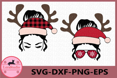 Messy Bun Deer svg SVG Lerastudio 