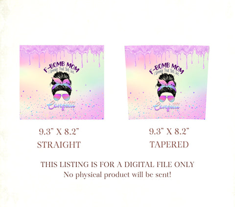 Messy Bun F-Bomb Mom, 20 oz Skinny Tumbler I Sprinkle The Like Confetti, sublimation tumbler designs Sublimation TrendingDesign 