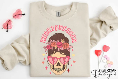 Messy Bun Heart Breaker Valentine Sublimation Owlsome.Designs 