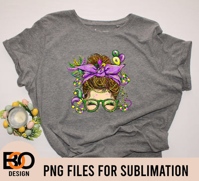 Messy bun Mardi gras mama png sublimation design download, Mardi Gras png, messy bun Mardi Gras png, sublimate designs download Sublimation BOO-design 