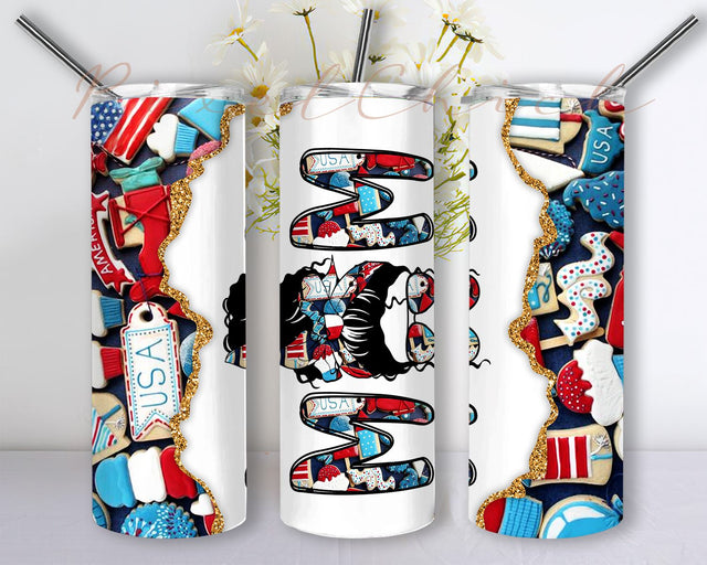 Messy Bun Mom 20oz Skinny Tumbler Sublimation Designs Tumbler for Straight/Tapered Tumbler Design, Messy bun Glitter Tumbler Wrap Png, Mother's Day Tumbler PNG, Mom Life PNG Sublimation PixelChick 