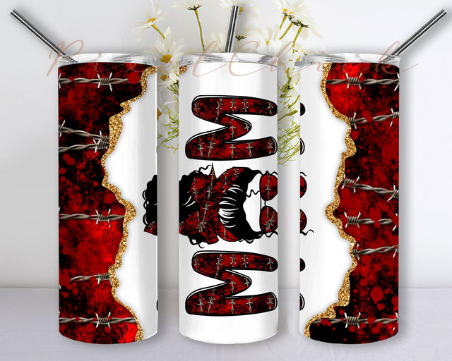 Messy Bun Mom 20oz Skinny Tumbler Sublimation Designs Tumbler for Straight/Tapered Tumbler Design, Messy bun Glitter Tumbler Wrap Png, Mother's Day Tumbler PNG, Mom Life PNG Sublimation PixelChick 