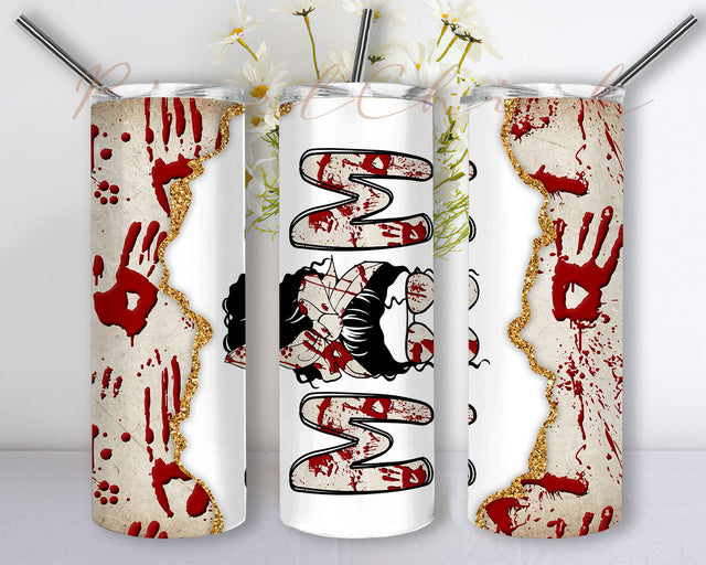 Messy Bun Mom 20oz Skinny Tumbler Sublimation Designs Tumbler for Straight/Tapered Tumbler Design, Messy bun Glitter Tumbler Wrap Png, Mother's Day Tumbler PNG, Mom Life PNG Sublimation PixelChick 