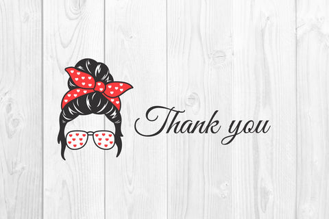 Messy bun mom and kid valentine SVG dadan_pm 