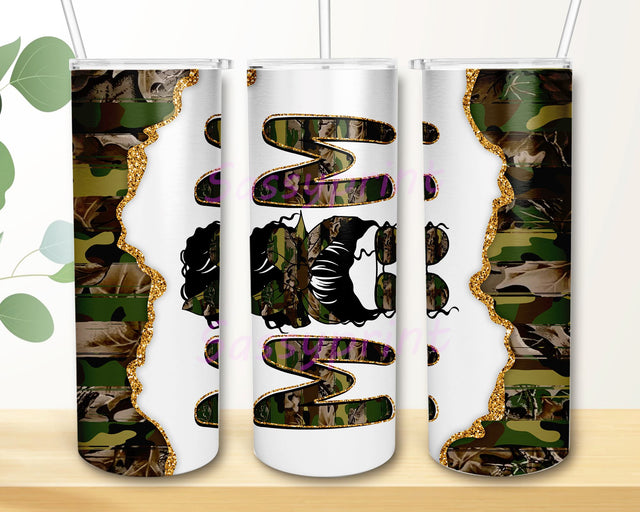 Messy Bun Mom Camo PNG, Seamless Camouflage Tumbler Sublimation Design, Camo 20oz Skinny Tumbler Wraps Template PNG, 20oz Straight Tumbler Sublimation sassyprint 