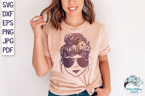 Messy Bun Mom SVG Bundle SVG Wispy Willow Designs 