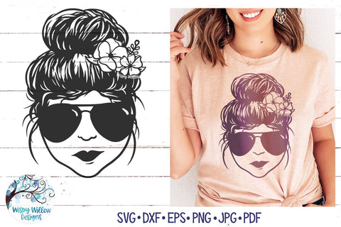 Messy Bun Mom SVG Bundle SVG Wispy Willow Designs 