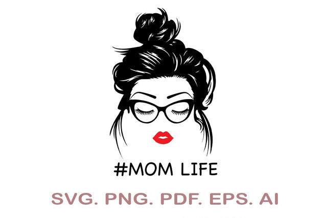 Messy Bun Mom SVG, Mom SVG SVG MagicDesignUS 