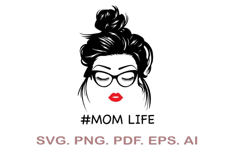 Messy Bun Mom SVG, Mom SVG SVG MagicDesignUS 