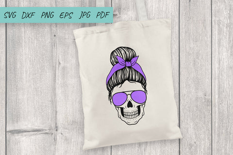 Messy Bun Skull Mom SVG Bundle, Mom Life SVG, Skull SVG SVG Irina Ostapenko 