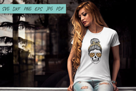 Messy Bun Skull Mom SVG Bundle, Mom Life SVG, Skull SVG SVG Irina Ostapenko 