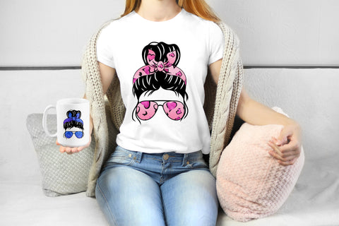 Messy bun sublimation design | Messy bun mom life bundle Sublimation Svetana Studio 