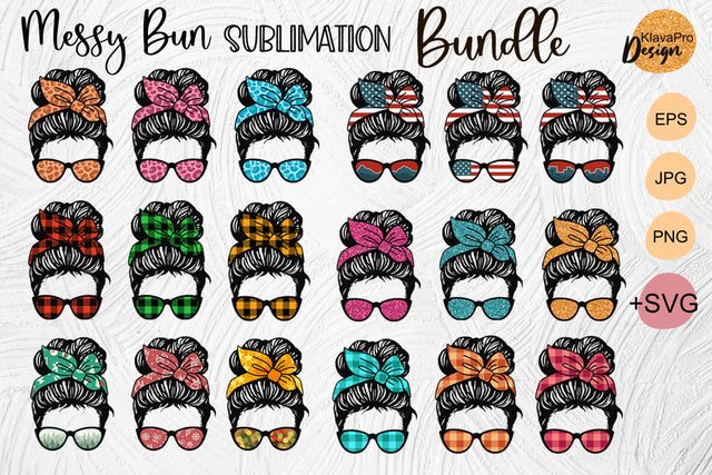 Messy Bun Sublimation. Messy Bun SVG Mom Life bundle Sublimation Klava P 
