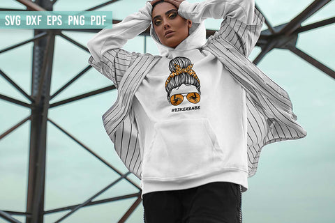 Messy Bun SVG | Biker Life SVG | Biker Babe SVG SVG Irina Ostapenko 